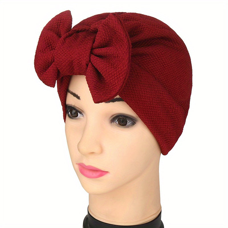 Pleated Turban Cap Elastic Head Wrap Lightweight Beanie Headscarf Hijab Hats