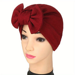 Pleated Turban Cap Elastic Head Wrap Lightweight Beanie Headscarf Hijab Hats