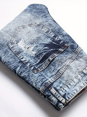 Slim Fit Ripped Jeans Men s Casual Distressed Denim Pants