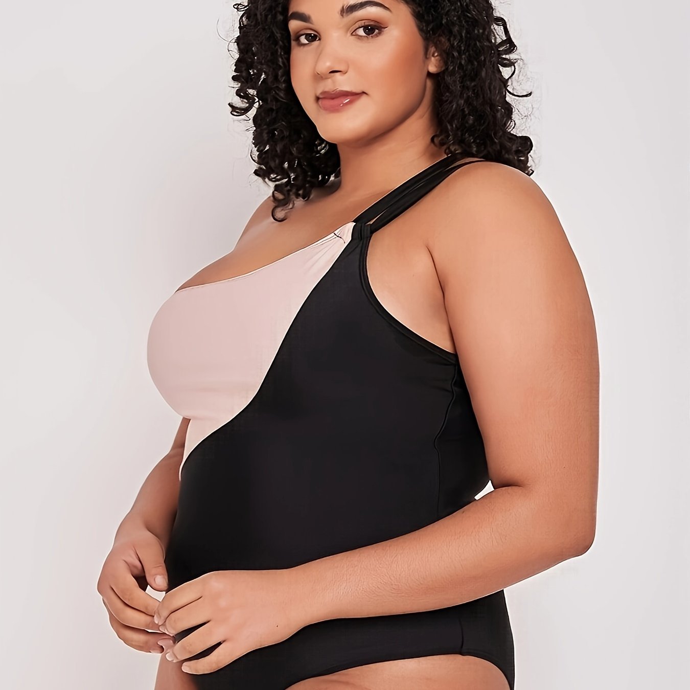  Modest Swimsuit One Shoulder Tummy Control One Piece Bathing Suit