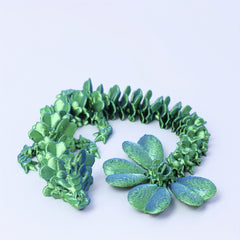 Lucky 4 Leaf Clover Dragon Figurine Articulated 3D Printed Desk Decor