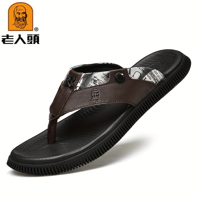 LAORENTOU Men's Non Slip Flip Flops Quick Drying Comfy Thong Sandals