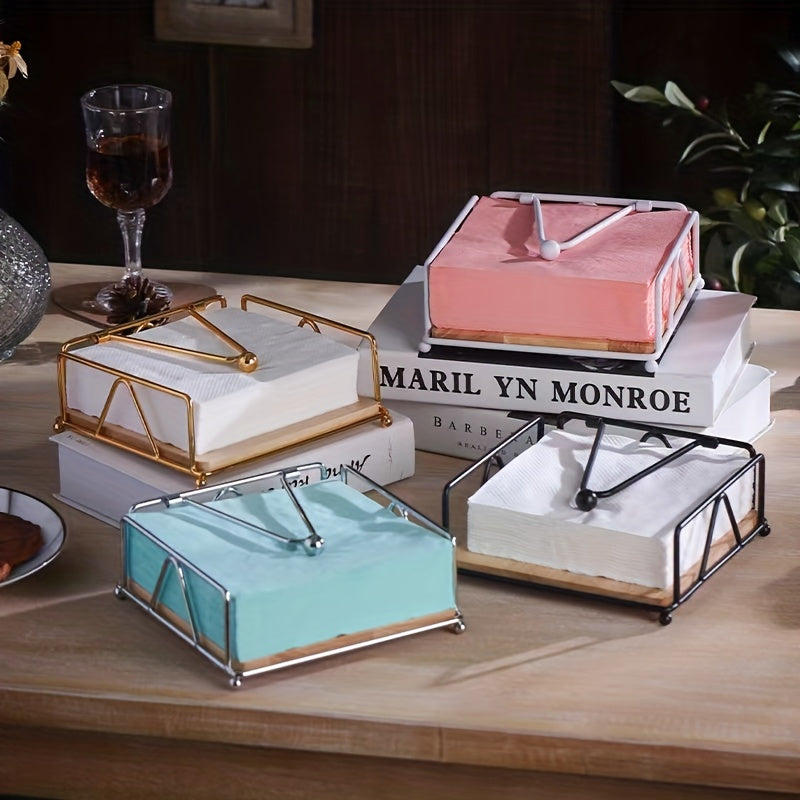 Iron Napkin Holder Classic Arc Series Three door Paper Towel Clip