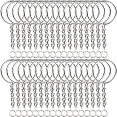 30pcs Metal Blank Keychain Bulk Split Ring DIY Key Ring Accessories