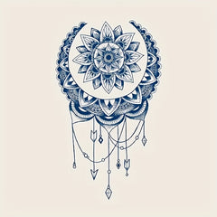 Herbal Juice Semi Permanent Tattoo Sticker Lace Tassel Pattern Body Art Tattoo