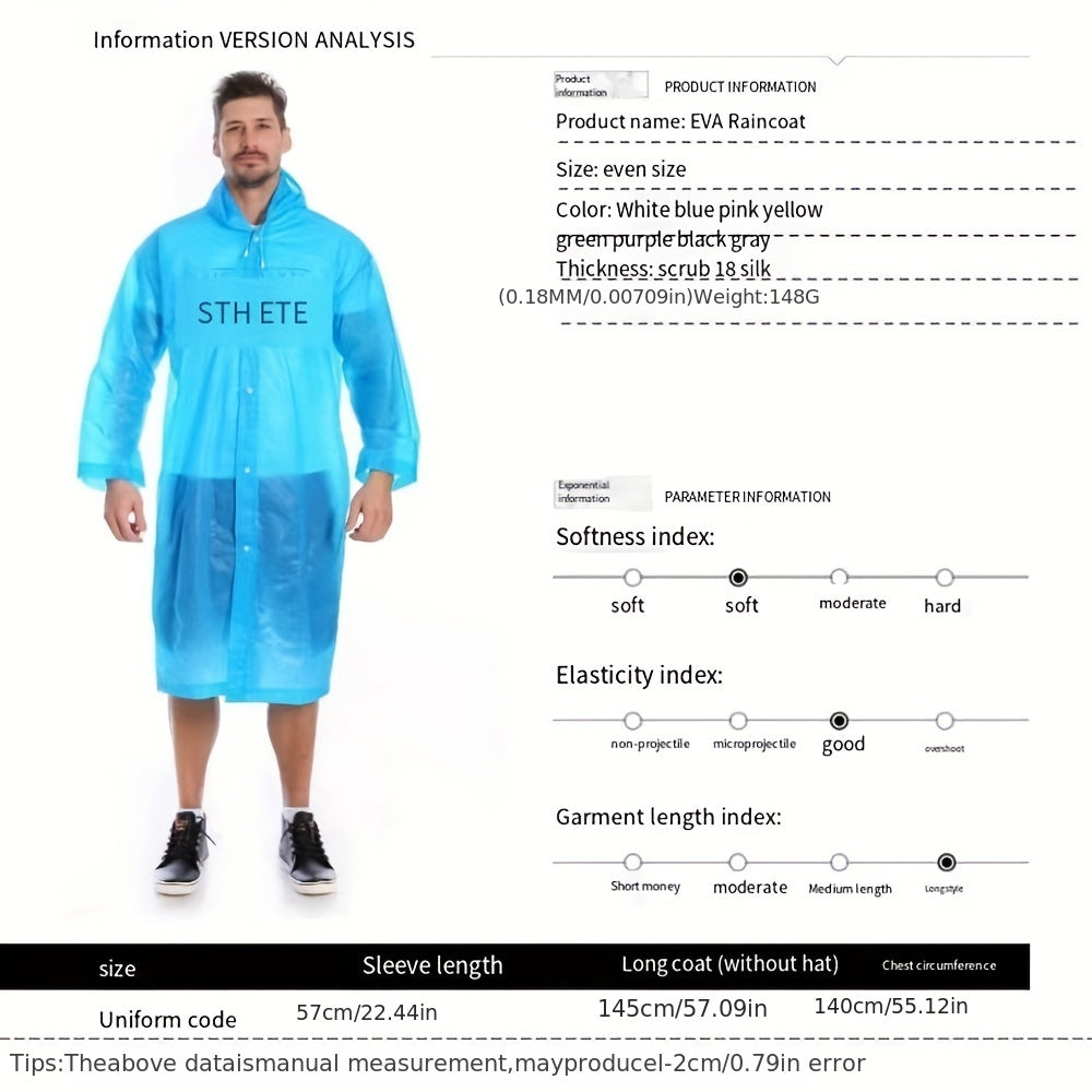 1pc Reusable Raincoat for Outdoor Activities