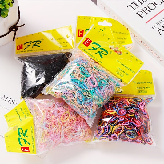 500pcs Colourful Rubber Bands Hair Accessories Kids
