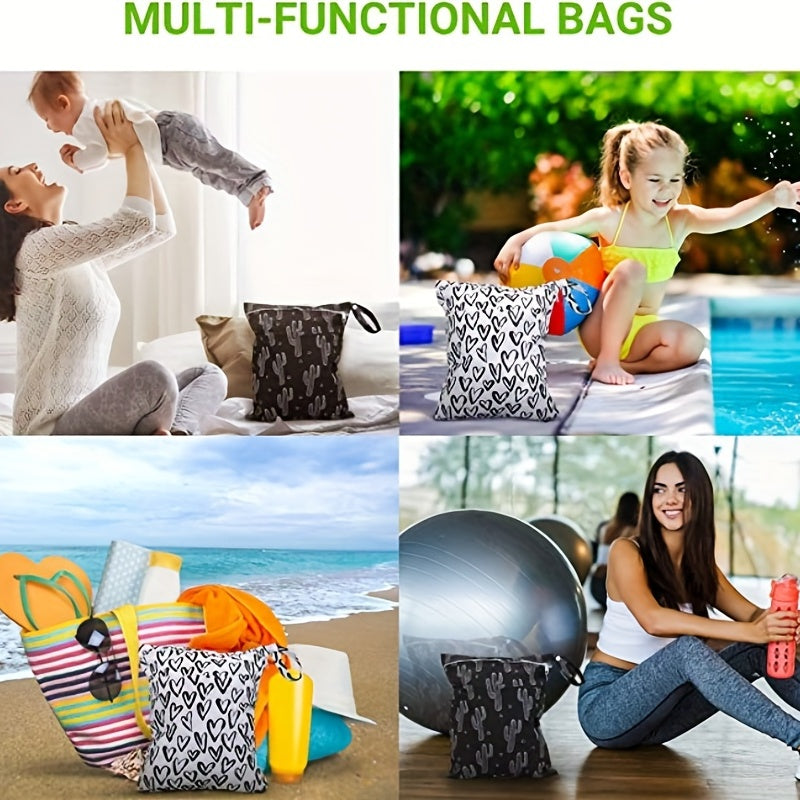 8 15 7 Inch Wet & Dry Bag Waterproof 2 Zip Pockets Swimsuit Cloth Diaper