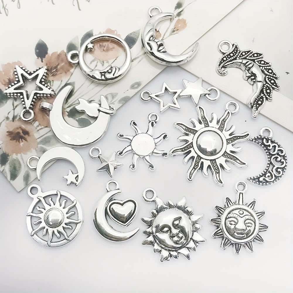 15pcs Tibetan Silver Metal Charms Pendants DIY For Jewelry Making