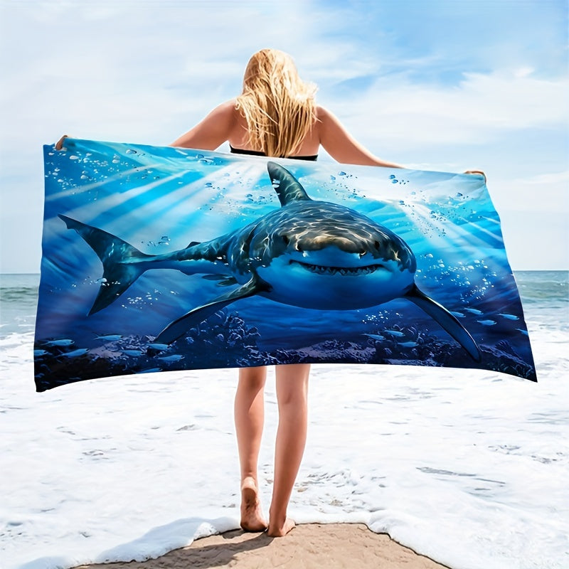 Quick Drying Shark Beach Towel Sand Proof Personalized Pattern 80x160cm