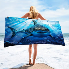 Quick Drying Shark Beach Towel Sand Proof Personalized Pattern 80x160cm