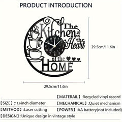 Vinyl Record Wall Clock Kitchen Theme Silent Clock