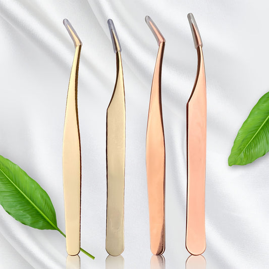 2 Pcs Eyelash Tweezers Thin Extensions Remover Tools