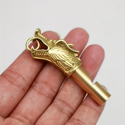 Brass Whistle Keychain Pendant for Camping Emergency