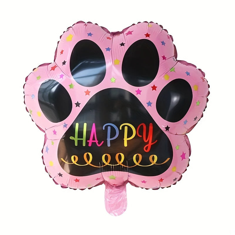 6pcs Dog Paw Bone Foil Balloons Party Supplies Let's Pawty Balloon