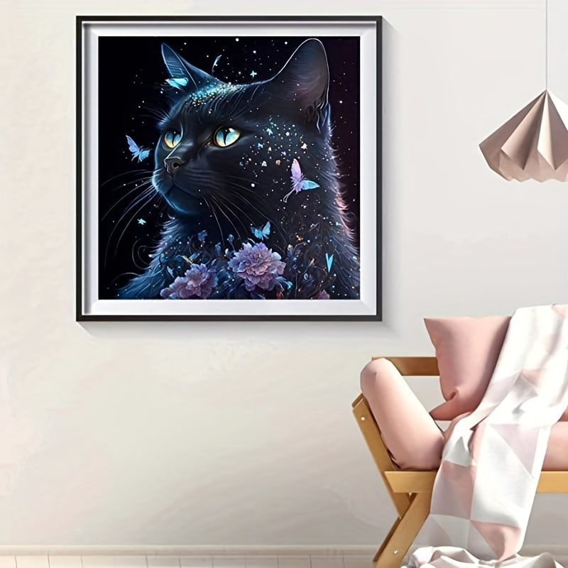 DIY 5D Butterfly Cat Diamond Painting Set