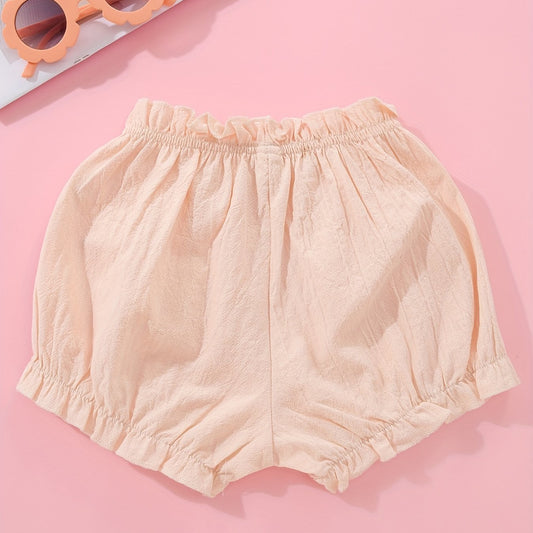 Toddler Girls Cotton Ruffle Trim Shorts Kids Summer Clothes
