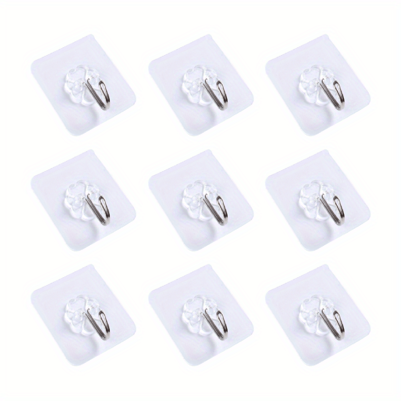10-50pcs Punch Hook Strong Sticker Adhesive Bathroom Coat Transparent