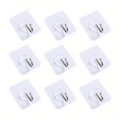 10-50pcs Punch Hook Strong Sticker Adhesive Bathroom Coat Transparent
