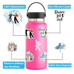 62pcs Dancing Stickers for Water Bottles Laptop Car Decal
