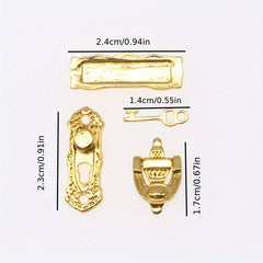 Vintage Metal Door Locks for Dollhouse Golden Finish
