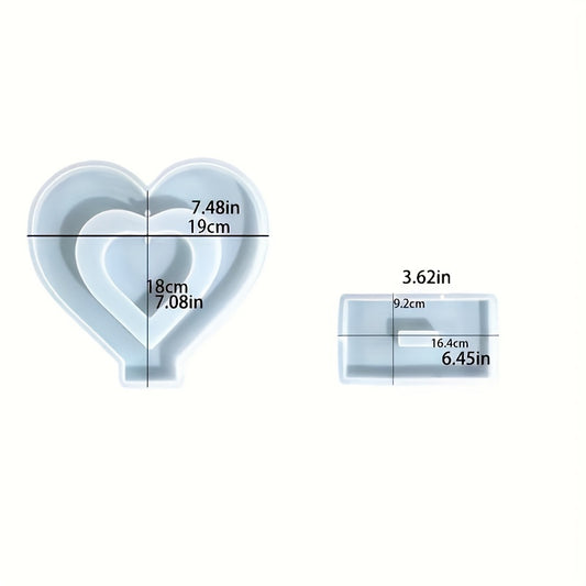 Heart Photo Frame Resin Silicone Mold Floral Art Crafts Home Decor