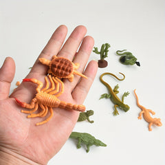 12pcs Realistic Insect Models PVC Figures 6 Variations Beige Brown Orange Green