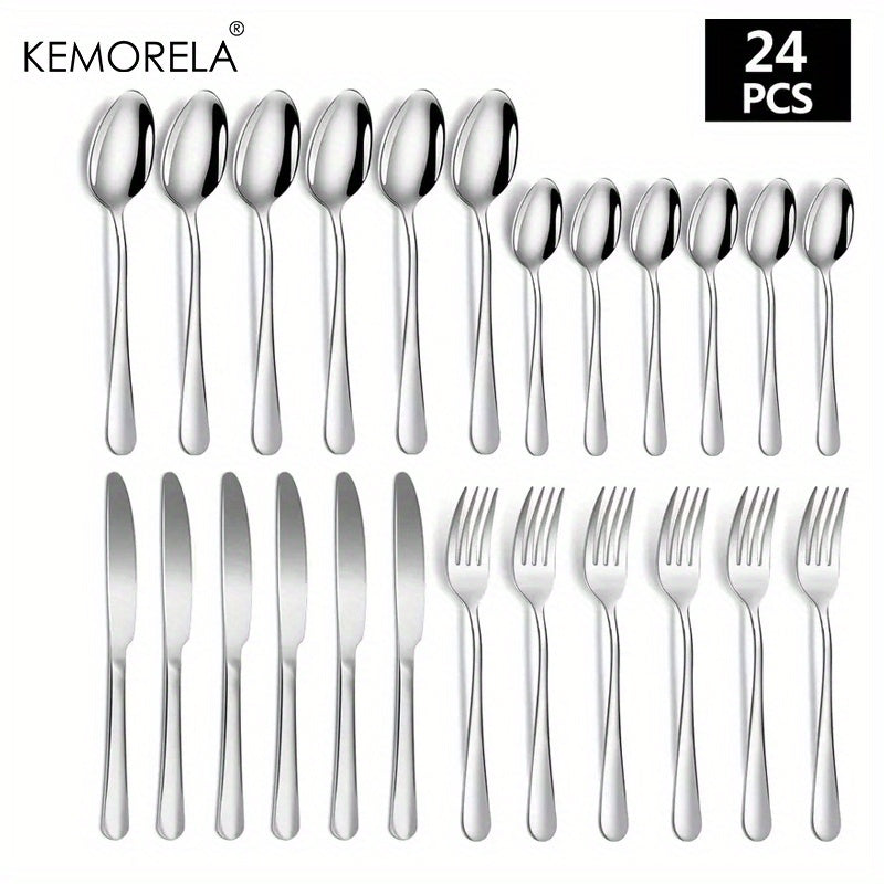 Stainless Steel Western Flatware Set - 24pcs