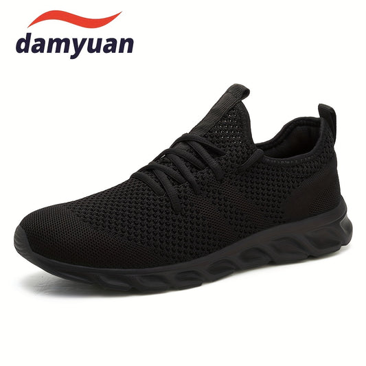 Men's Knitted Breathable Walking Shoes Lightweight Comfy Casual Shoes