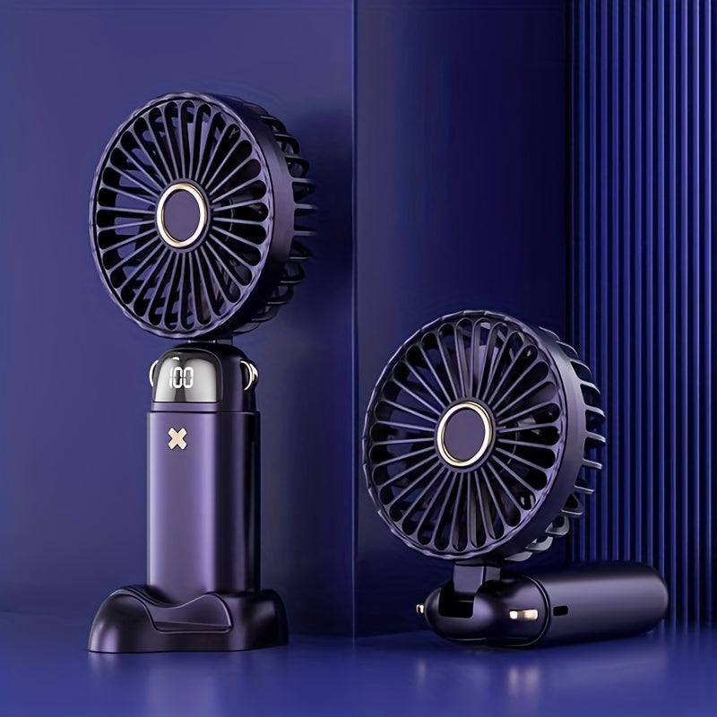 Purple Portable Pocket Fan Mini Fan 6 Gears Speed Foldable Desk Fan