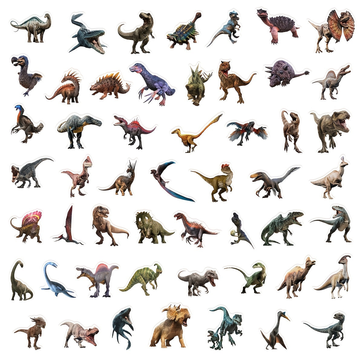 Dinosaur Doodle Stickers 50pcs Waterproof Decals for Laptop Water Bottles Helmet