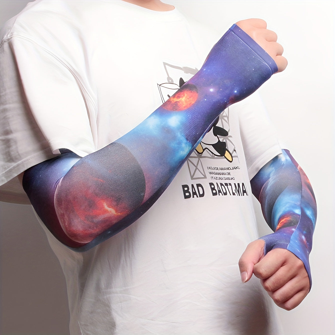 Planet Pattern Ice Sleeves Unisex UV Protection Gloves