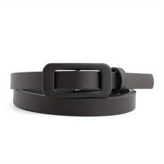 Candy PU Leather Belt Thin Casual Women Rectangular Buckle Belts