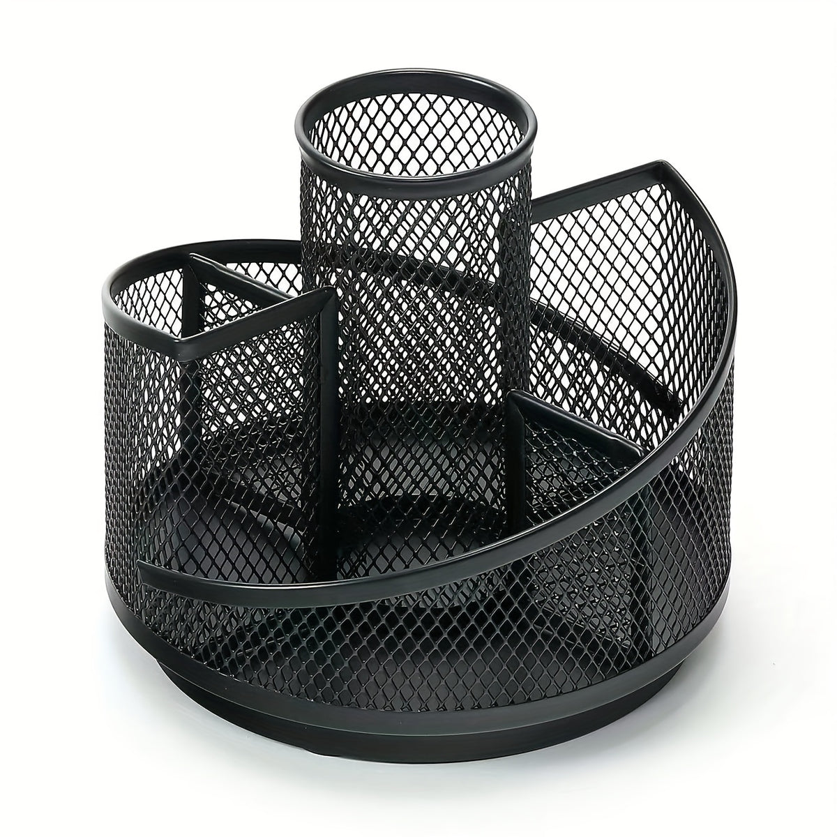 Rotating Pen Holder Mesh Makeup Brush Storage Office Desktop Stationery