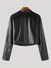 Men's Cropped Blazer Casual Lapel Jacket for Spring Fall