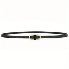 8 Shape Buckle Thin Belt Candy PU Waistband Women