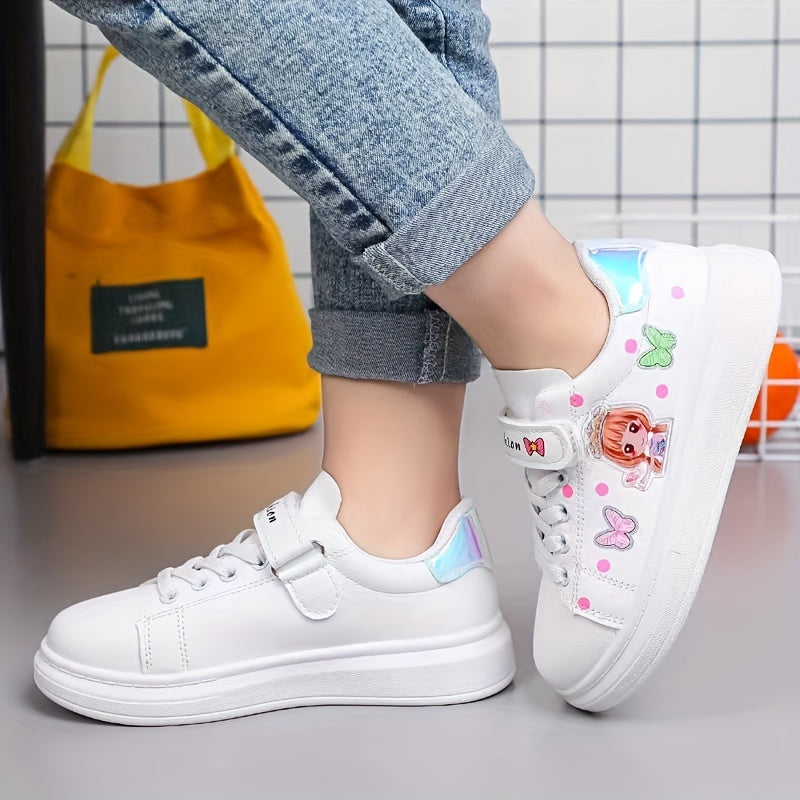 Casual Cartoon Low Top Sneakers For Girls Lightweight Anti Slip Sneakers