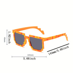 Gamer Robot UV Protection Sunglasses Cosplay Pixel Mosaic Sun Glasses