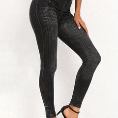 Women's Plus Denim Print High Rise Leggings