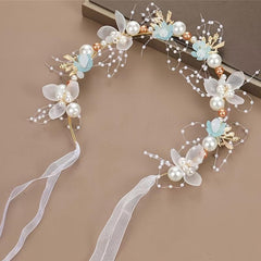 Golden Leaves Bridal Headband with Pearls