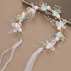 Golden Leaves Bridal Headband with Pearls