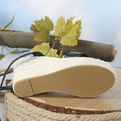 Women's Espadrille Wedge Sandals Ankle Strap High Heels