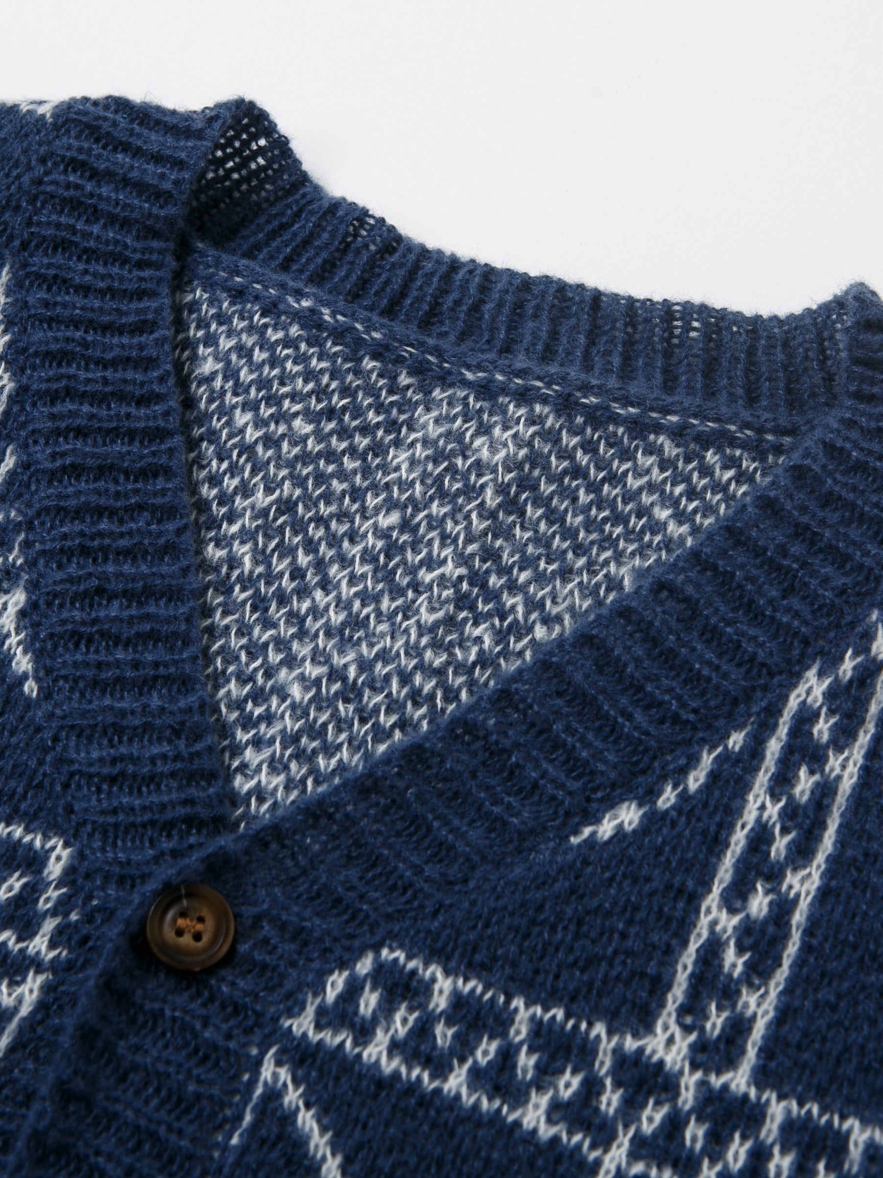 Geometric Print Boys Cardigan Sweater Long Sleeve Crew Neck