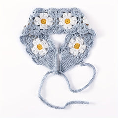 Bohemian Crochet Flower Turban Hair Band Hair Scarf Women Headband