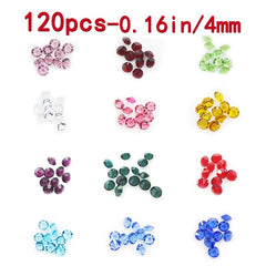 120 Pcs Birthstones Glass Crystal Jewelry Accessories