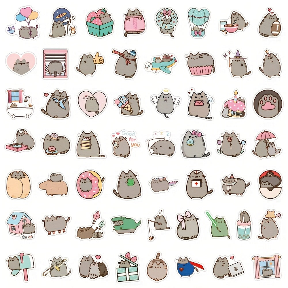 110pcs Chubby Cat Stickers & Colorful Decals for Laptops Water Bottles Notebooks