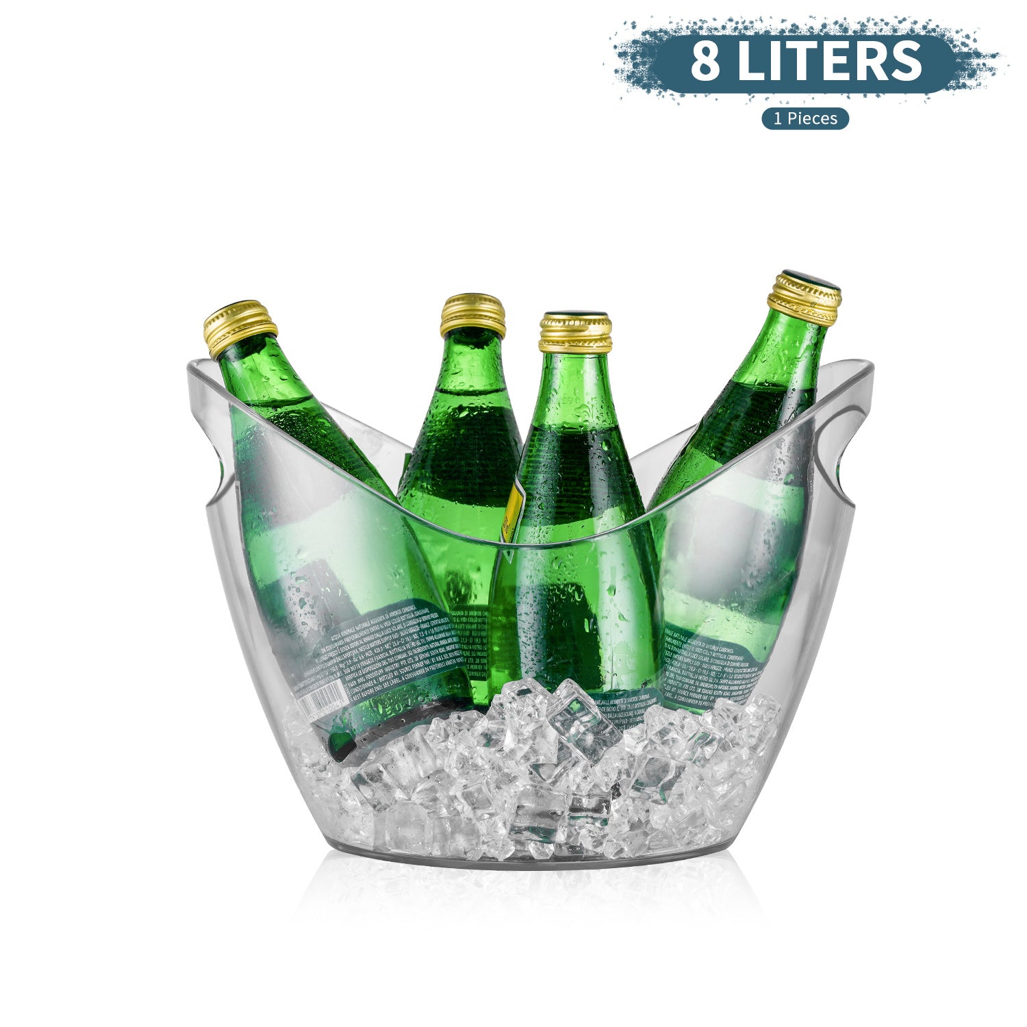 Stainless Steel Ice Bucket Clear Plastic Drink Tub Bar And Restaurant