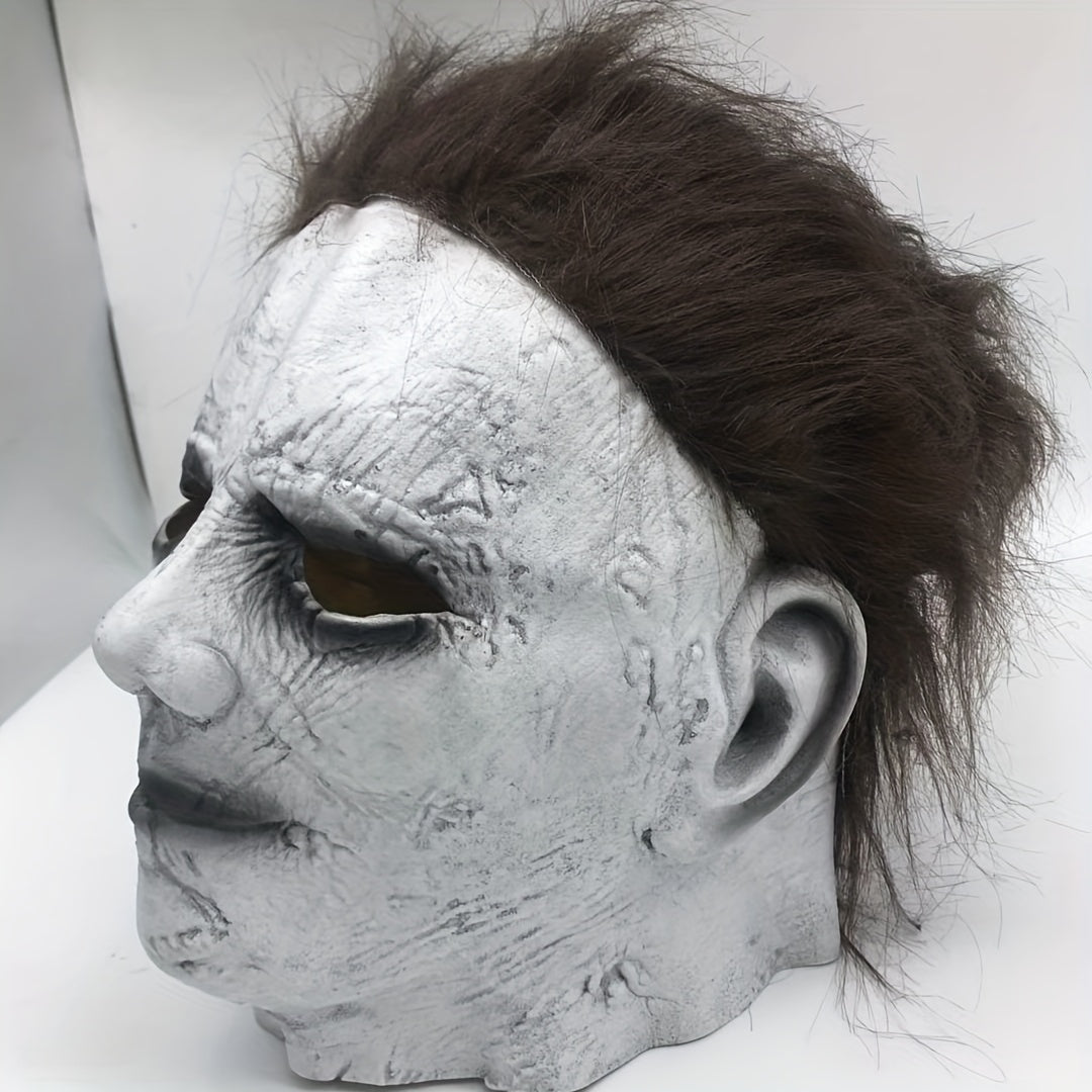 Halloween Latex Gray Mask Horror Headgear Party Prop
