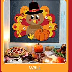 43pcs Fall Thanksgiving Turkey Pumpkin Felt Craft DIY Kit