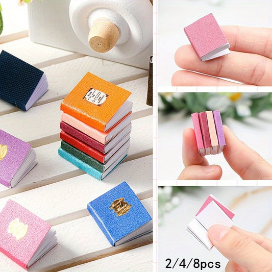 8pcs Dollhouse Library Study Room Decor Mini Notebook Kit DIY Accessories